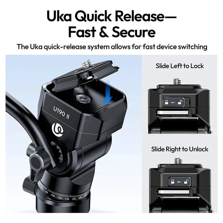 Ulanzi U-190II Cabezal Fluido Para Video Con Equilibrio de Cabezal 4