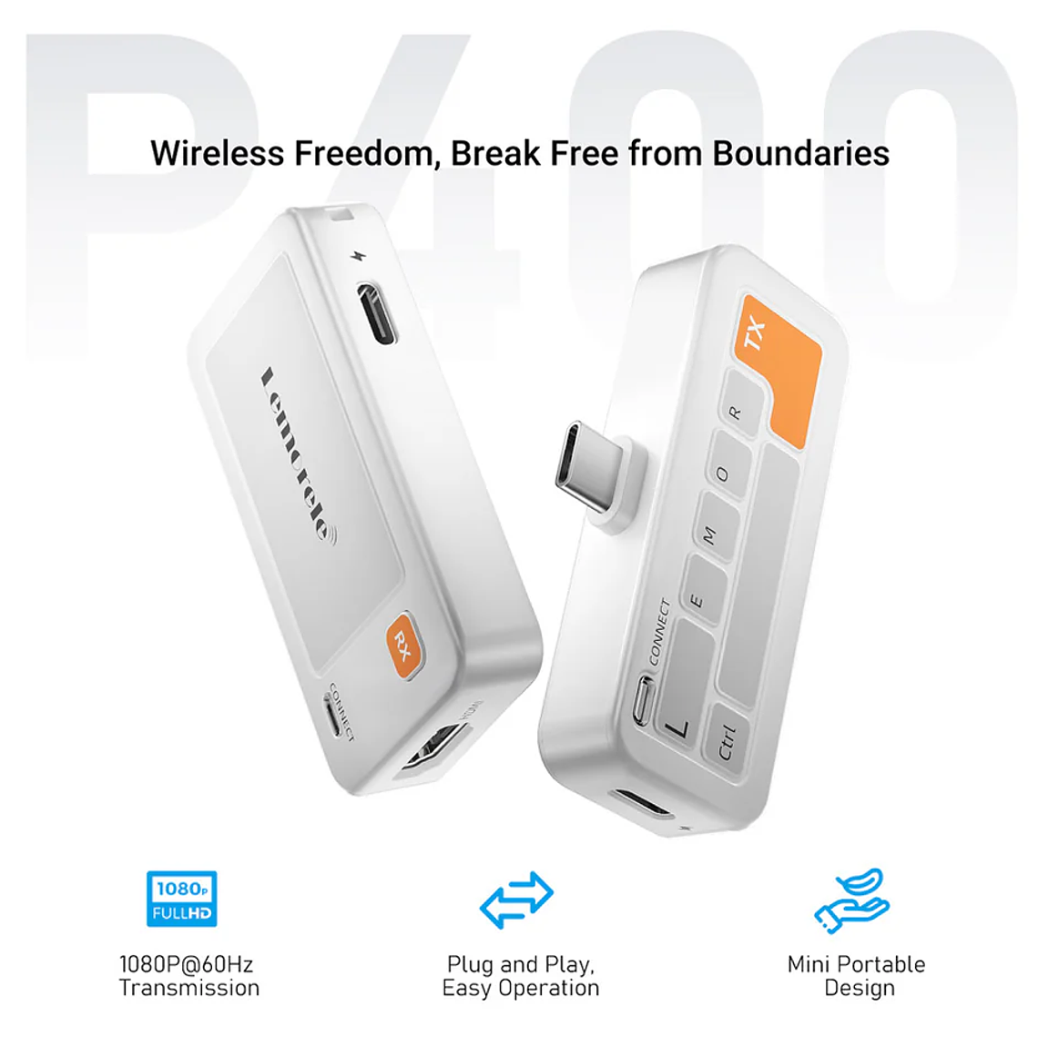 Lemorele P400 Wireless HDMI Multiples Transmisiones 1080P HD 3