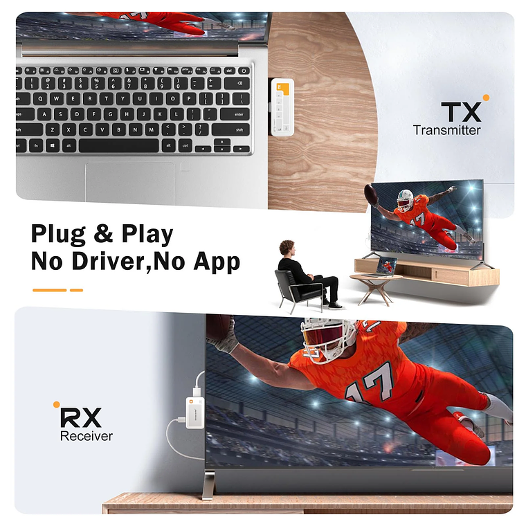 Lemorele P400 Wireless HDMI Multiples Transmisiones 1080P HD 7