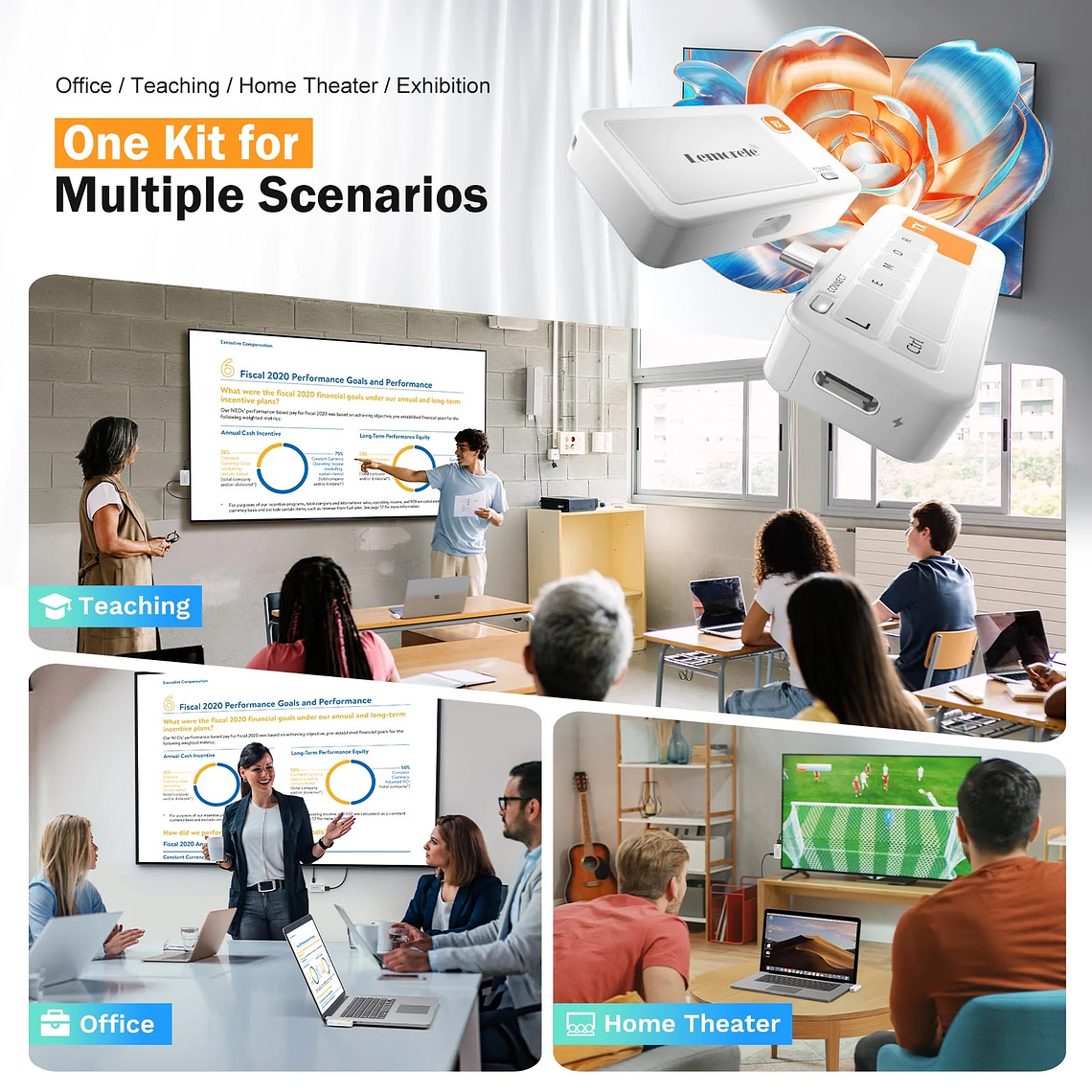 Lemorele P400 Wireless HDMI Multiples Transmisiones 1080P HD 10