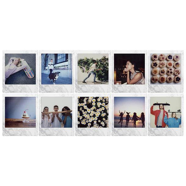 Fujifilm instax SQUARE Film Instantaneo 10 Fotos Marco WHITE MARBLE Borde Con Efecto Marmoleado 2
