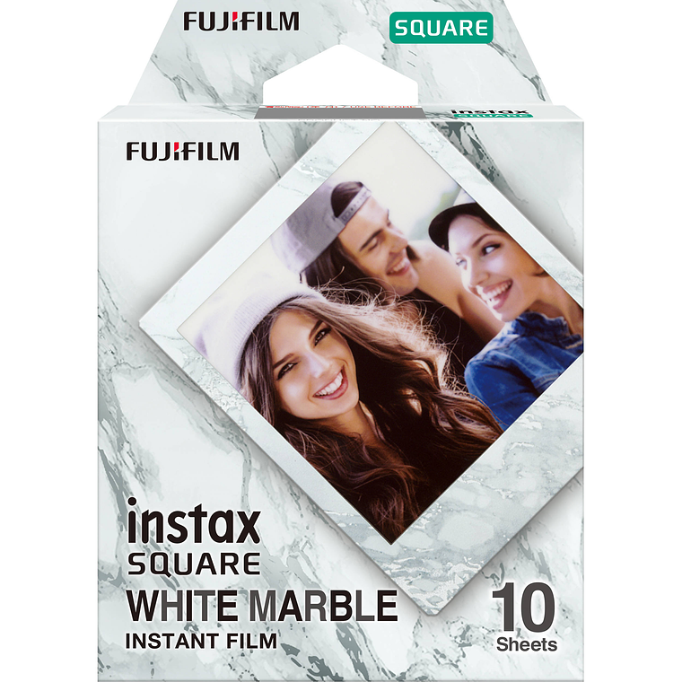 Fujifilm instax SQUARE Film Instantaneo 10 Fotos Marco WHITE MARBLE Borde Con Efecto Marmoleado 1