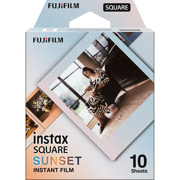 Fujifilm instax SQUARE Film Instantaneo 10 Fotos Borde Con Diseño SUNSET 1