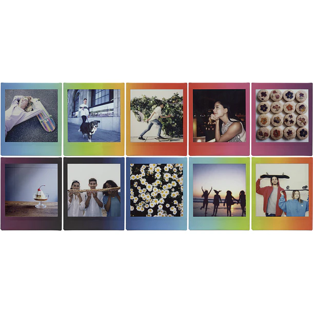Fujifilm instax SQUARE Film Instantaneo 10 Fotos Borde Con Diseño RAINBOW 2