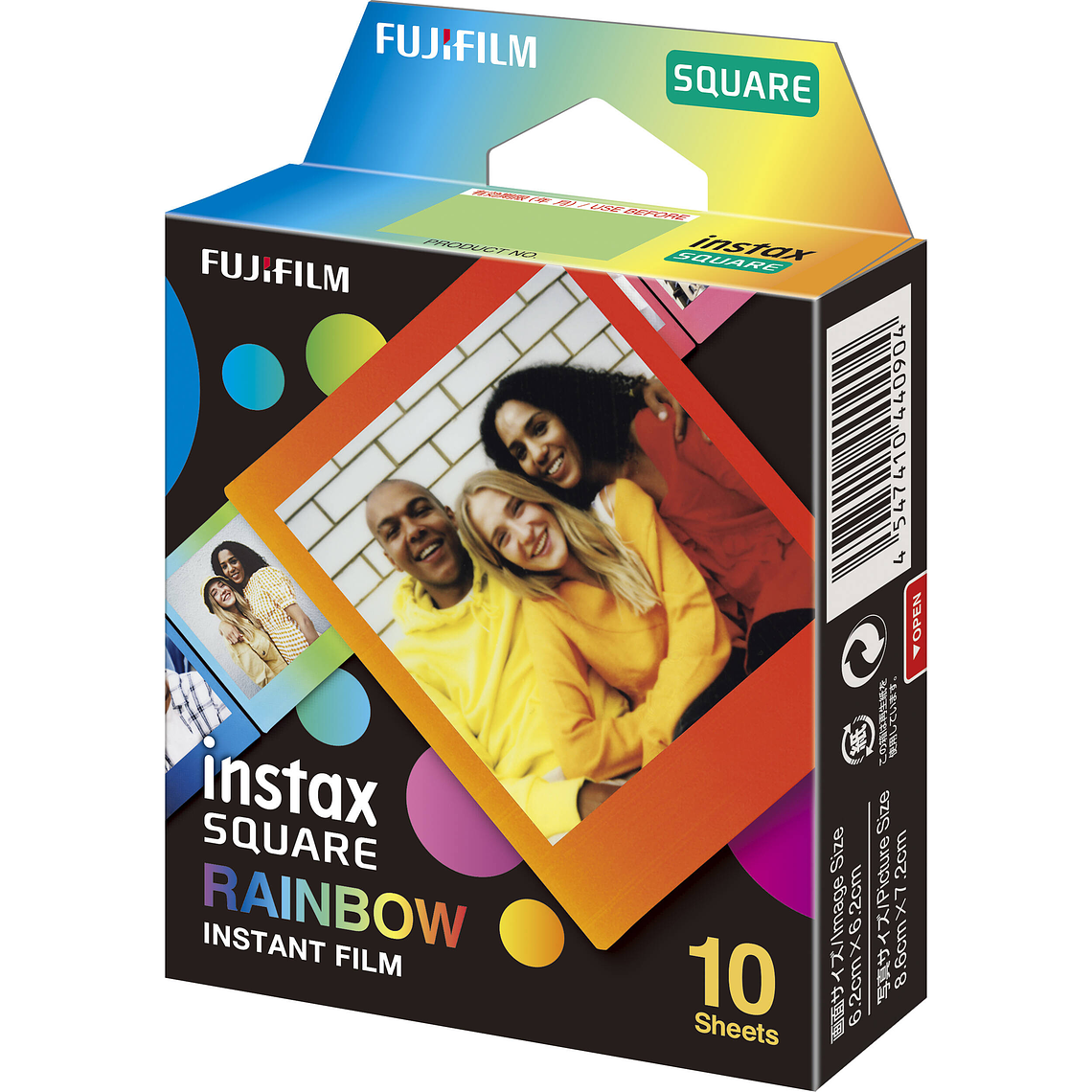 Fujifilm instax SQUARE Film Instantaneo 10 Fotos Borde Con Diseño RAINBOW 1