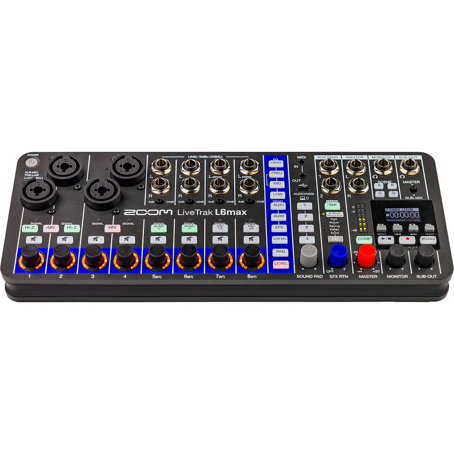 Zoom LiveTrak L6max Mezcladora y grabadora portátil de 12 canales 10