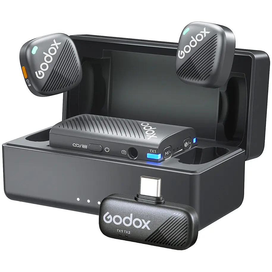 Godox Cube-C Combo Kit 2 Micrófono Doble Para Cámaras, USB-C y Lightning 1