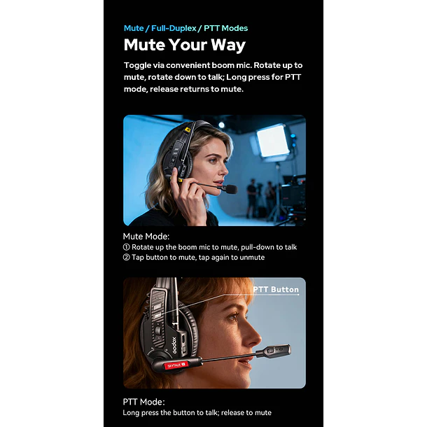Godox SkyTalk Air 5S Sistema de Intercomunicación Inalámbrico Para 5 Personas 8