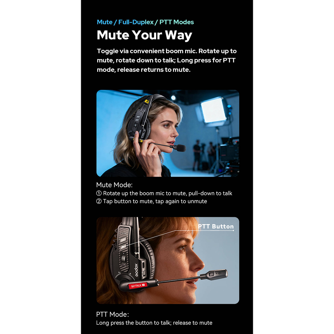 Godox SkyTalk Air 5S Sistema de Intercomunicación Inalámbrico Para 5 Personas 8