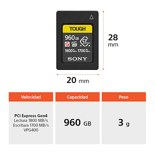 Sony Tarjeta de memoria 960 GB CFexpress Tipo A de la serie CEA-G