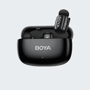 Boya BOYAMINI 2-01 Sistema de Micrófono Inalámbrico para 2 Personas (Lightning y USB-C con Caja de Carga) Negro Mate