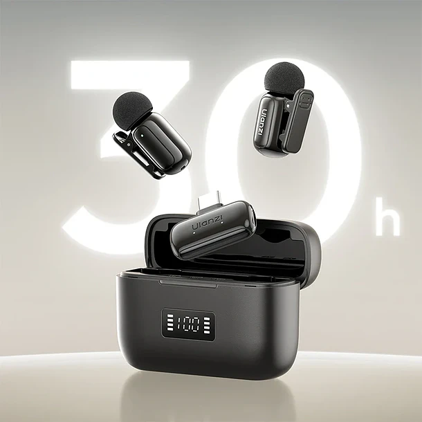 Ulanzi A200 Mini Micrófono Lavalier Doble USB-C A046 Negro 16