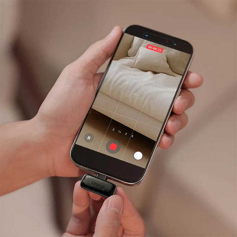 Ulanzi A200 Mini Micrófono Lavalier Doble USB-C A046 Negro 24