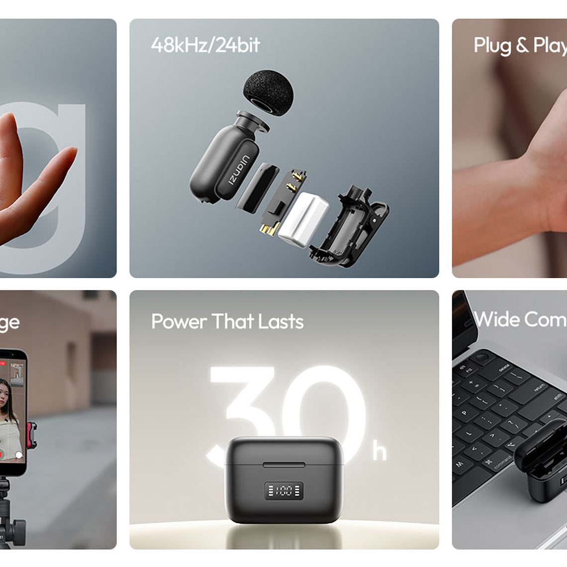 Ulanzi A200 Mini Micrófono Lavalier Doble USB-C A046 Negro 32