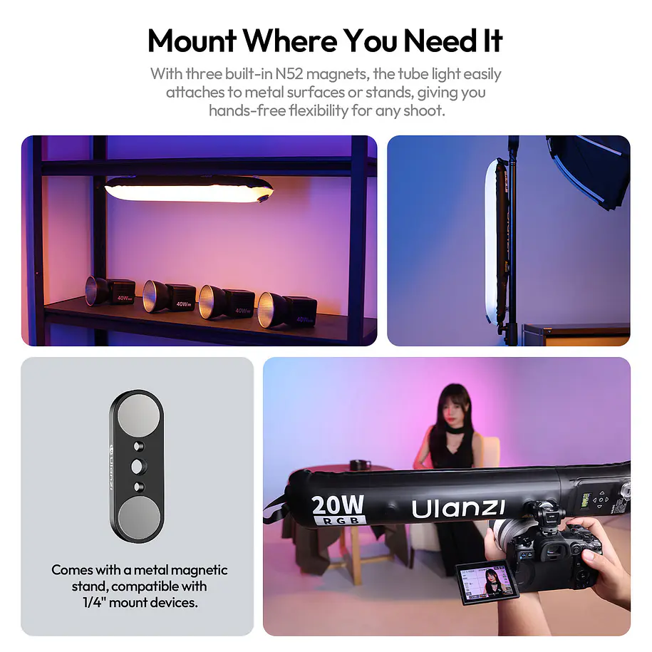 Ulanzi UA20C RGB Magnetic Air Tube Luz Led Inflable   L234 10