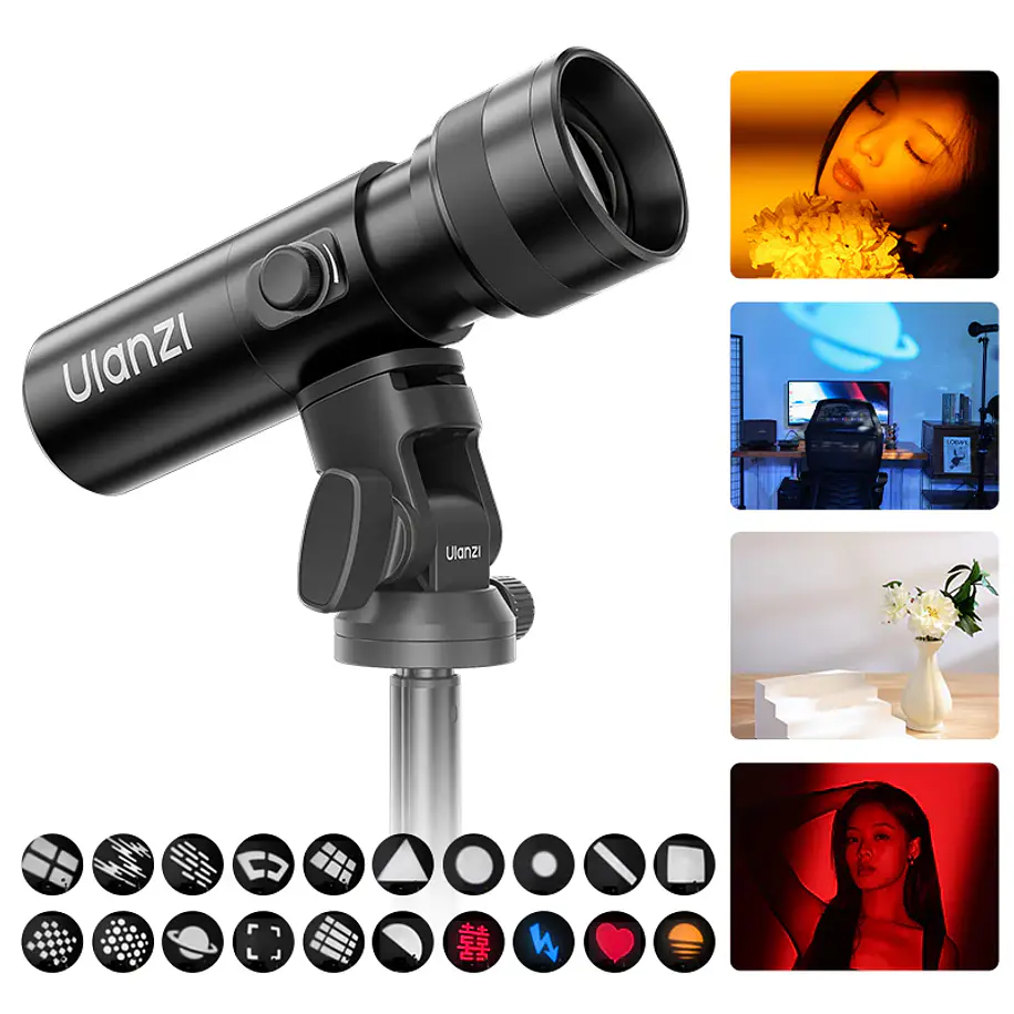 Ulanzi LM01 Photography Luz Led Recargable Con Proyector de Gobos L219 9