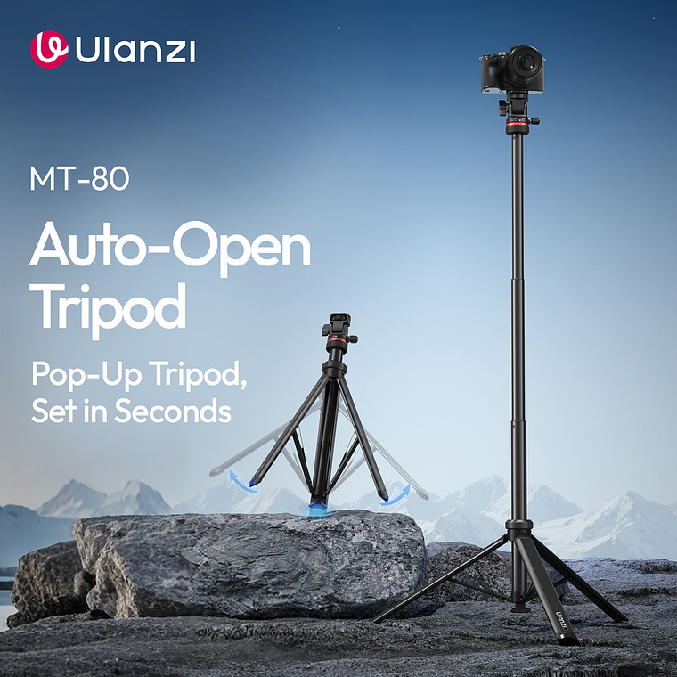 Ulanzi MT-80 Auto-Open Trípode de 2,1 Metros de Altura T171A 12