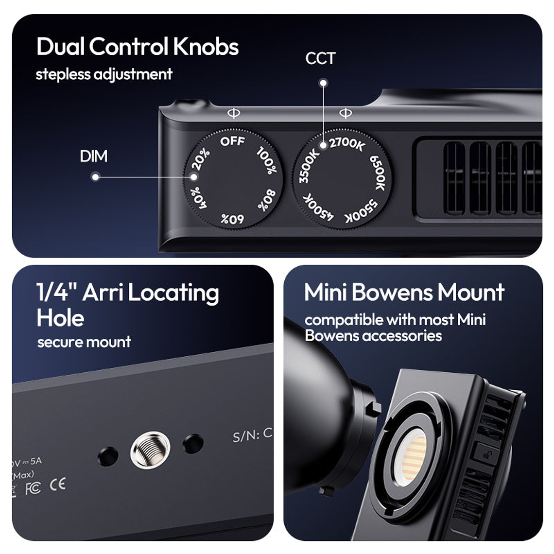 Ulanzi C01 100W COB Luz Led Con Montura Mini Bowens Para Accesorios L099 13