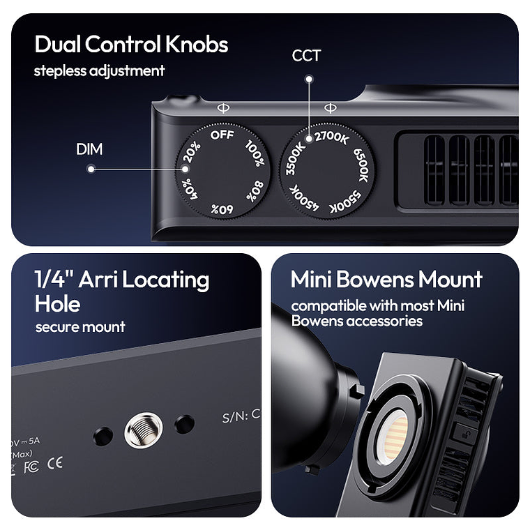 Ulanzi C01 100W COB Luz Led Con Montura Mini Bowens Para Accesorios L099 13