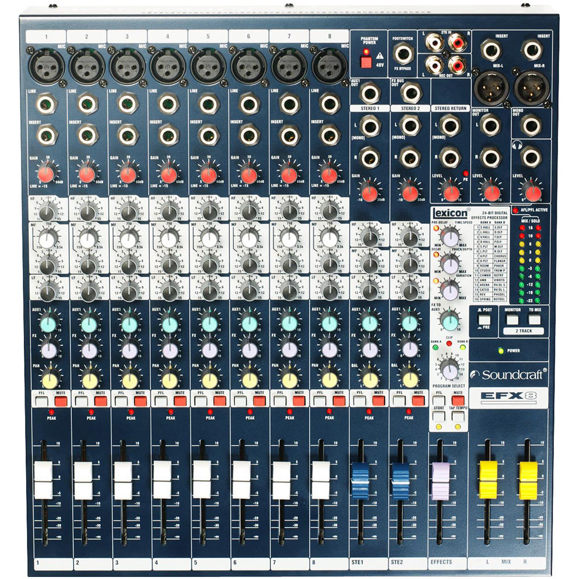 Soundcraft EFX8 8-Canales Mixer Con Lexicon Effects 3