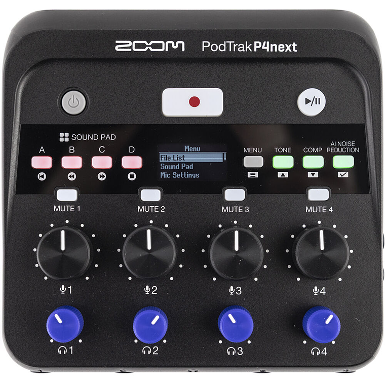 Zoom PodTrak P4next Grabadora Portátil Multitrack Podcast Recorder 1