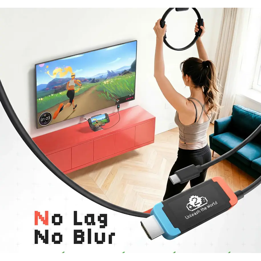 Lemorele L100 Cable USB-C a HDMI Para Nintendo Switch 2 8