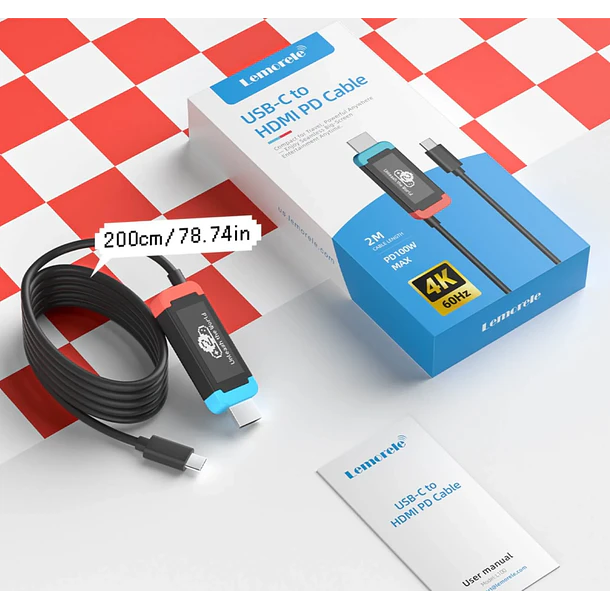 Lemorele L100 Cable USB-C a HDMI Para Nintendo Switch 2 9