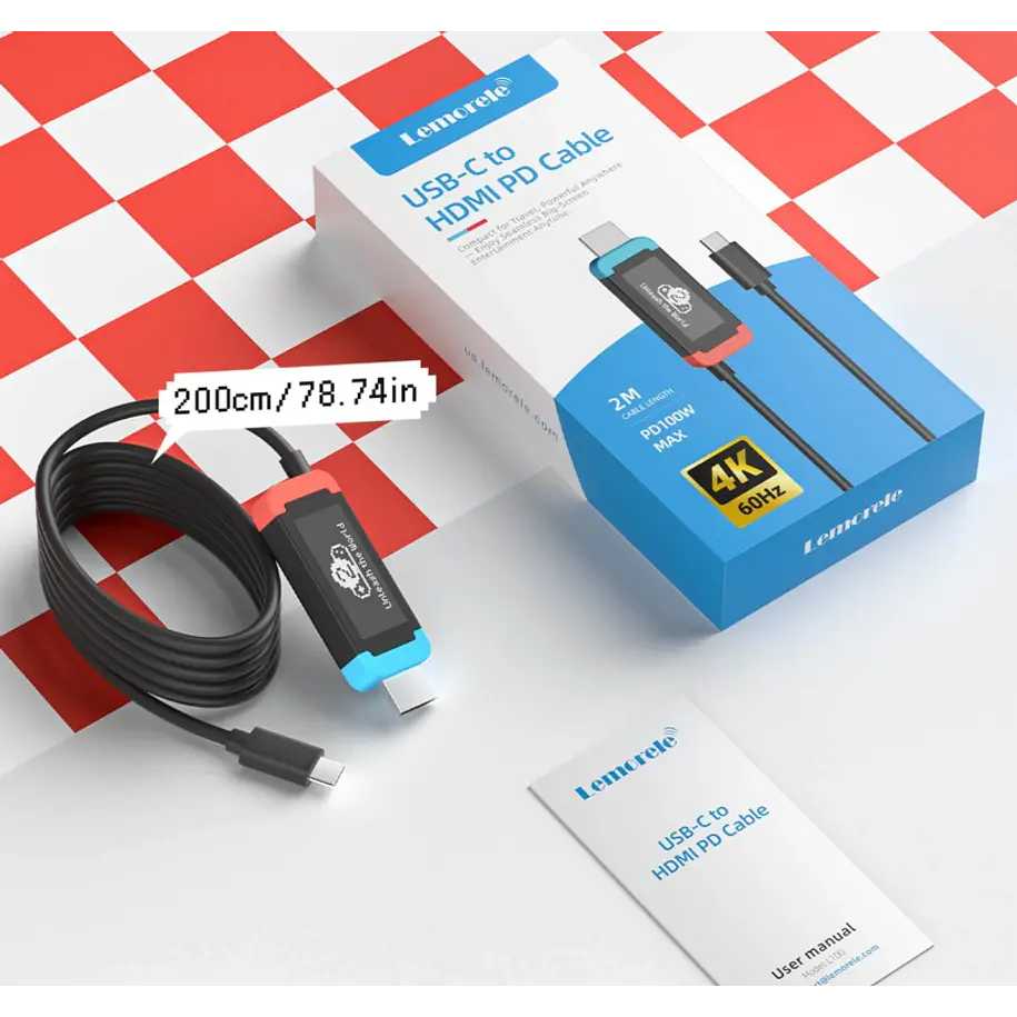 Lemorele L100 Cable USB-C a HDMI Para Nintendo Switch 2 9