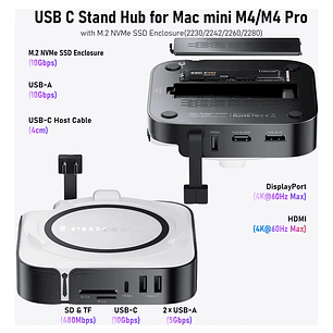 Lemorele TC800 Docking Station Para Mac Mini M4