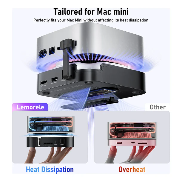 Lemorele TC800 Docking Station Para Mac Mini M4 3