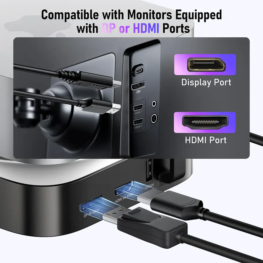Lemorele TC800 Docking Station Para Mac Mini M4 8