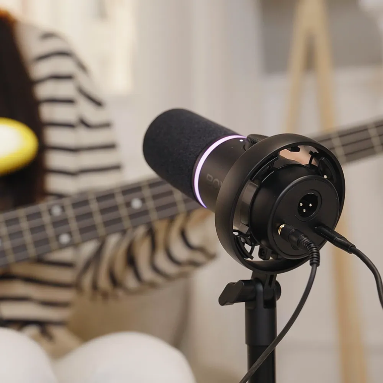 BOYA Castmic S60 Micrófono RGB Dinámico USB-C y XLR 4