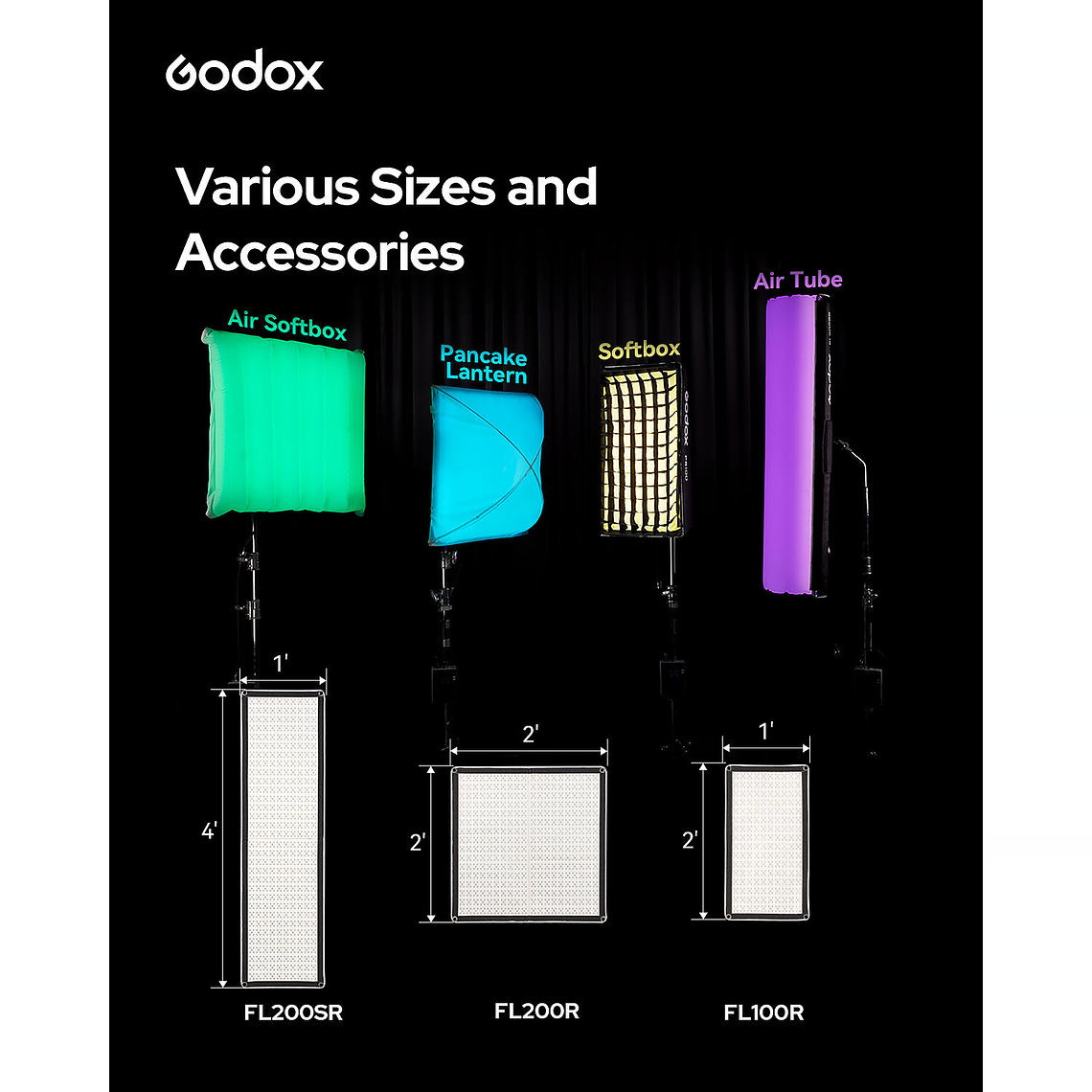 Godox FL200R K1 Luz Led Flexible RGB 61x61 3