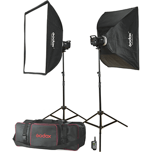 Godox MS300-F Kit de 2 Flash Estudio 300W Cada Uno Con Bolso y Trípodes