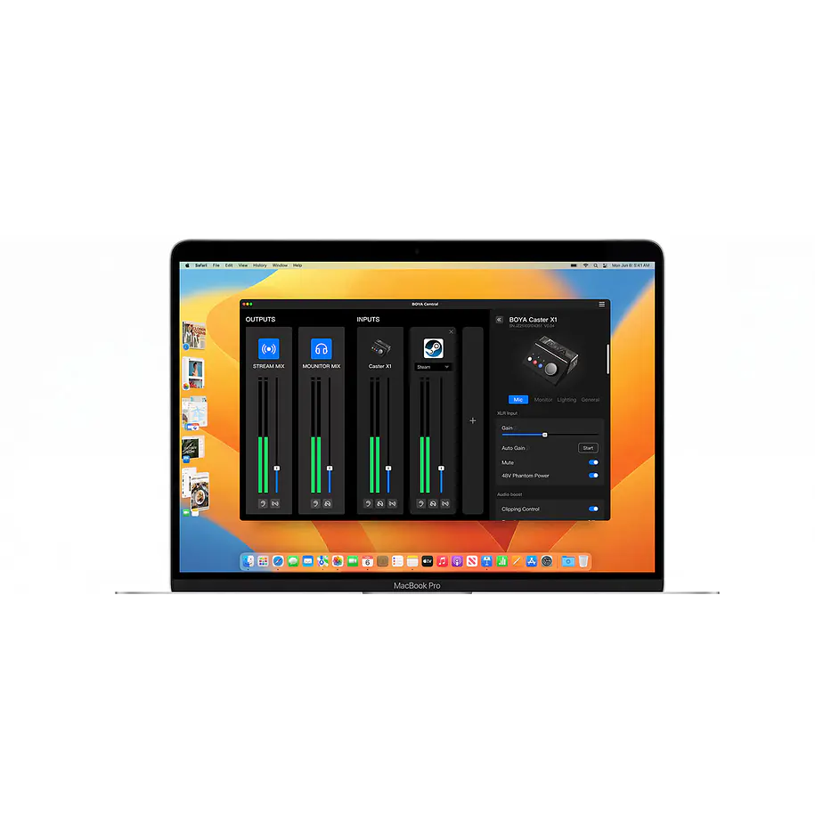 Boya Caster X1 Interfaz de Audio y Mezcladora USB-C 10