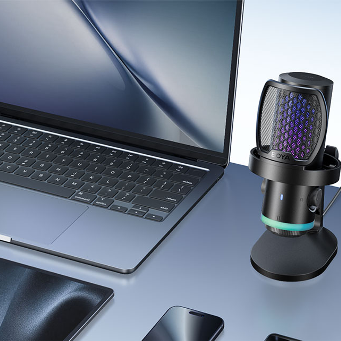 Boya Castmic G40 Micrófono Con Luces RGB y Cancelación de Ruido USB 2