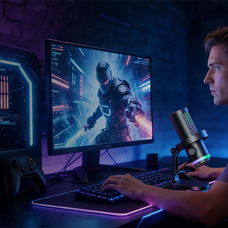 Boya Castmic G40 Micrófono Con Luces RGB y Cancelación de Ruido USB 3