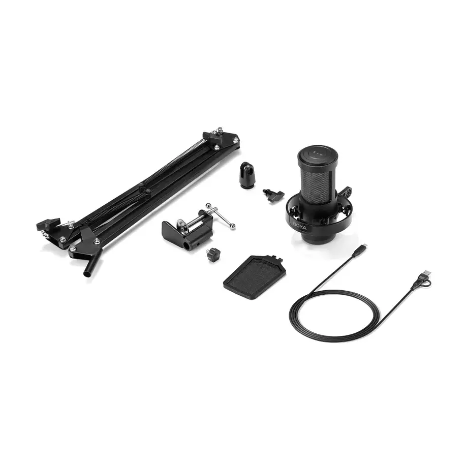 Boya Castmic G40B Micrófono Con Brazo, Luces RGB y Cancelación de Ruido USB 2