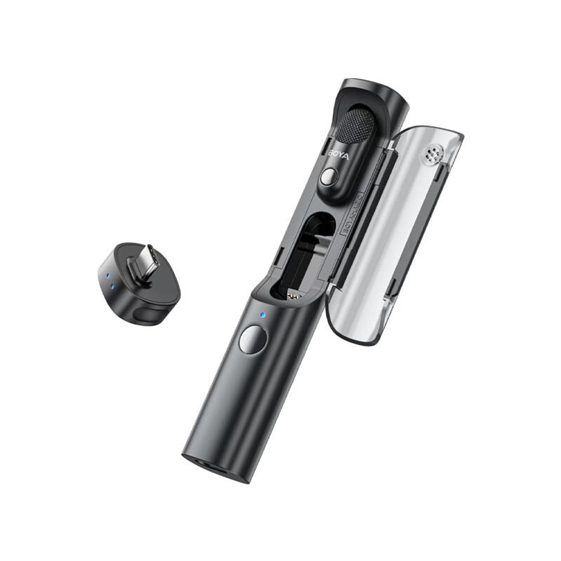 Boya BY-BOYA MAGIC 01 Micrófono Multifunción, Escritorio y Solapa Doble USB-C / Lightning y Trípode 2