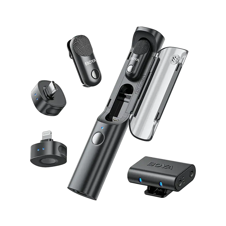 Boya BY-BOYA MAGIC 01 Micrófono Multifunción, Escritorio y Solapa Doble USB-C / Lightning y Trípode 1