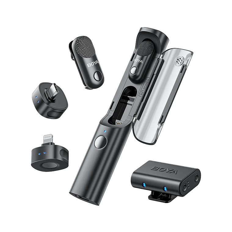 Boya BY-BOYA MAGIC 01 Micrófono Multifunción, Escritorio y Solapa Doble USB-C / Lightning y Trípode 1