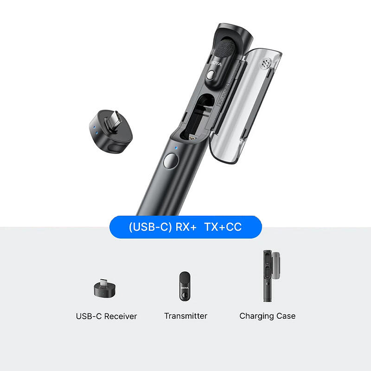 Boya BY-BOYA MAGIC 01 Micrófono Multifunción, Escritorio y Solapa Doble USB-C / Lightning y Trípode 6