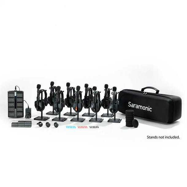 Saramonic WiTalk9-9S Sistema de intercomunicación inalámbrico avanzado para 9 personas, dúplex completo, con auriculares monoauriculares de 1,9 GHz. 2