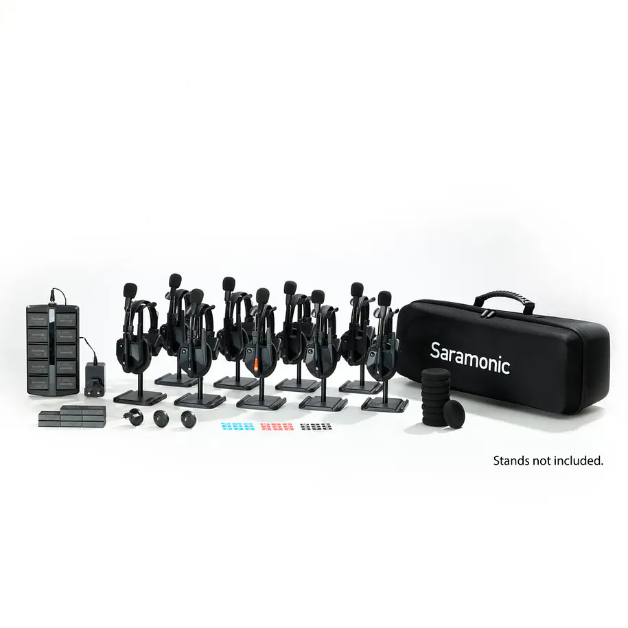 Saramonic WiTalk9-9S Sistema de intercomunicación inalámbrico avanzado para 9 personas, dúplex completo, con auriculares monoauriculares de 1,9 GHz. 2