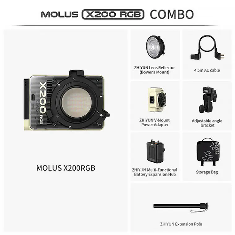 Zhiyun Molus X200 Combo Rgb Cob Light COMBO kit 2