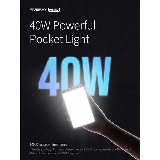 Zhiyun FIVERAY M40 de 40 W Luz LED Bi-Color de bolsillo de gran potencia 17