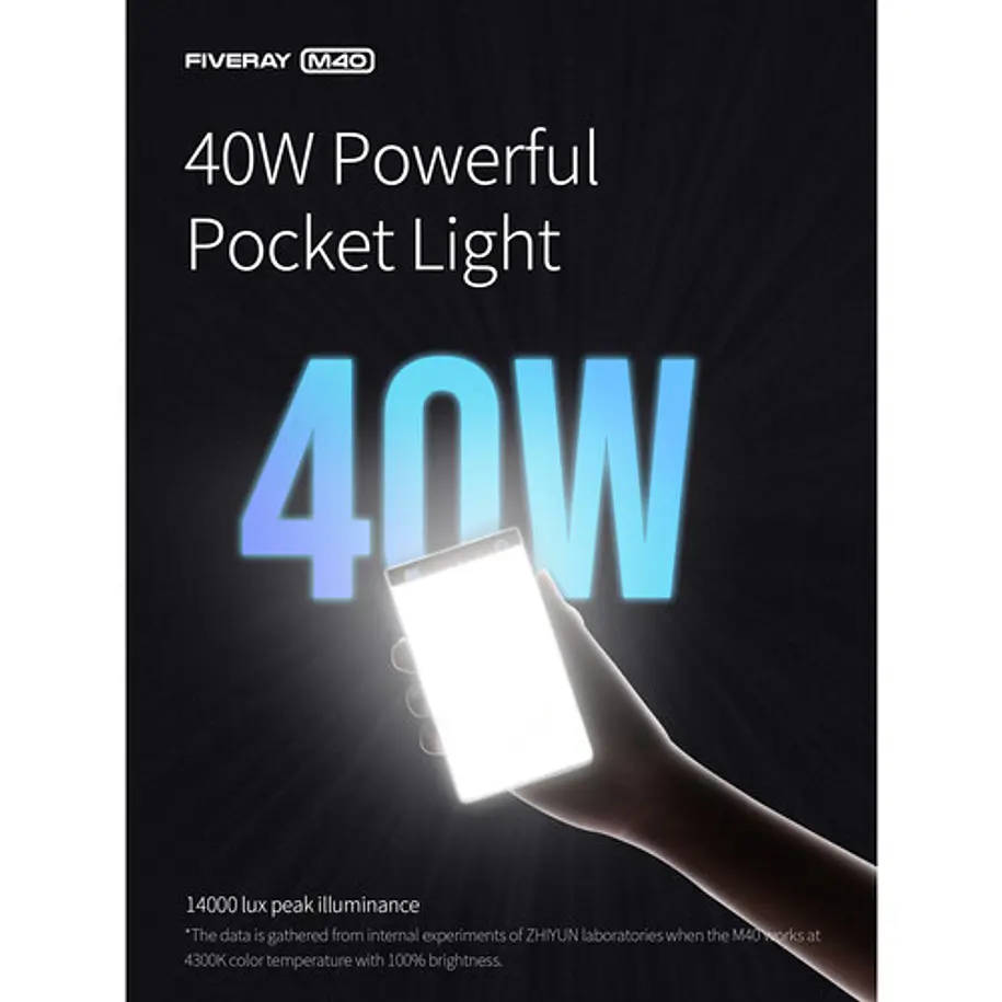 Zhiyun FIVERAY M40 de 40 W Luz LED Bi-Color de bolsillo de gran potencia 17