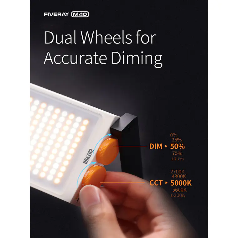 Zhiyun FIVERAY M40 de 40 W Luz LED Bi-Color de bolsillo de gran potencia 18