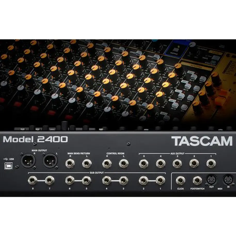 Tascam Model 2400 - Consola de grabación analógica de 24 pistas con interfaz de audio 8