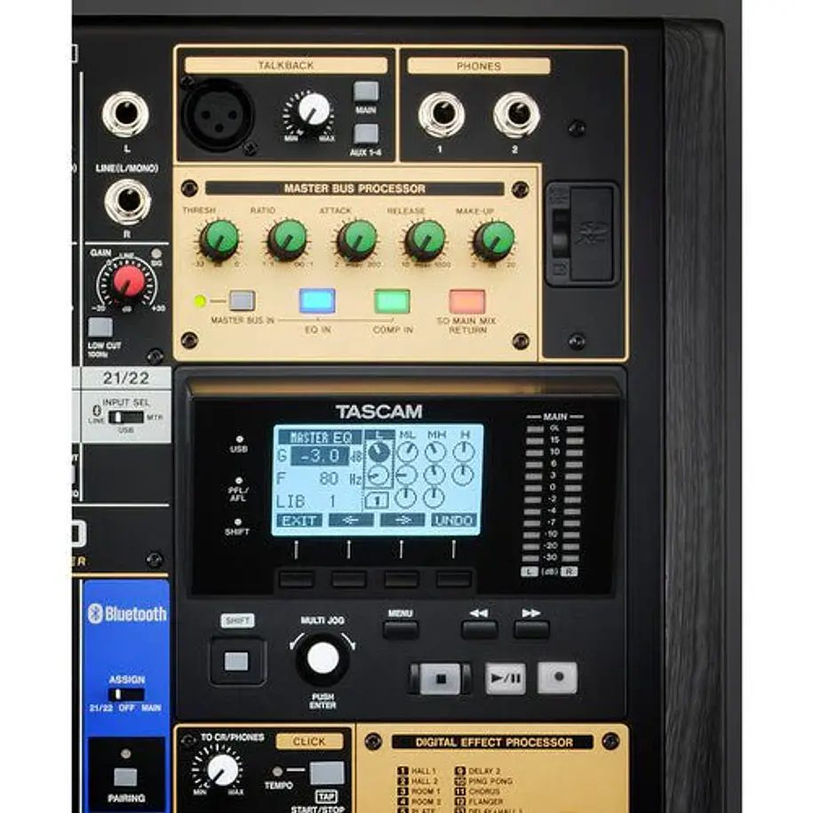 Tascam Model 2400 - Consola de grabación analógica de 24 pistas con interfaz de audio 9